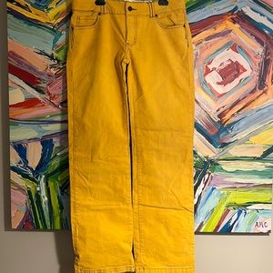 Prana mustard yellow wide leg corduroy pants